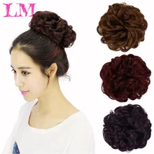 Лм Мода Тренд стойкие синтетические волосы веревка натуральная поддельная прическа гулька волосы шиньоны Волосы Кудрявые волосы клип в наращивание волос тепло