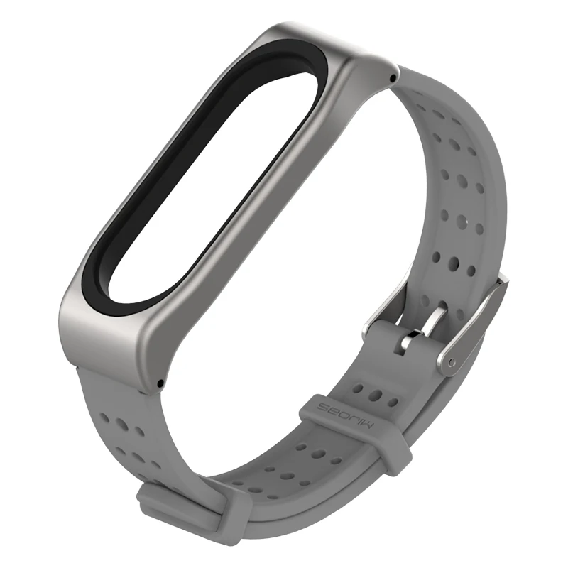 Браслет mi jobs mi Band 4, силиконовый браслет из ТПУ для Xiaomi mi Band 3, ремешок для смарт-часов mi Band 3 4, ремешок для смарт-часов - Цвет: silver grey