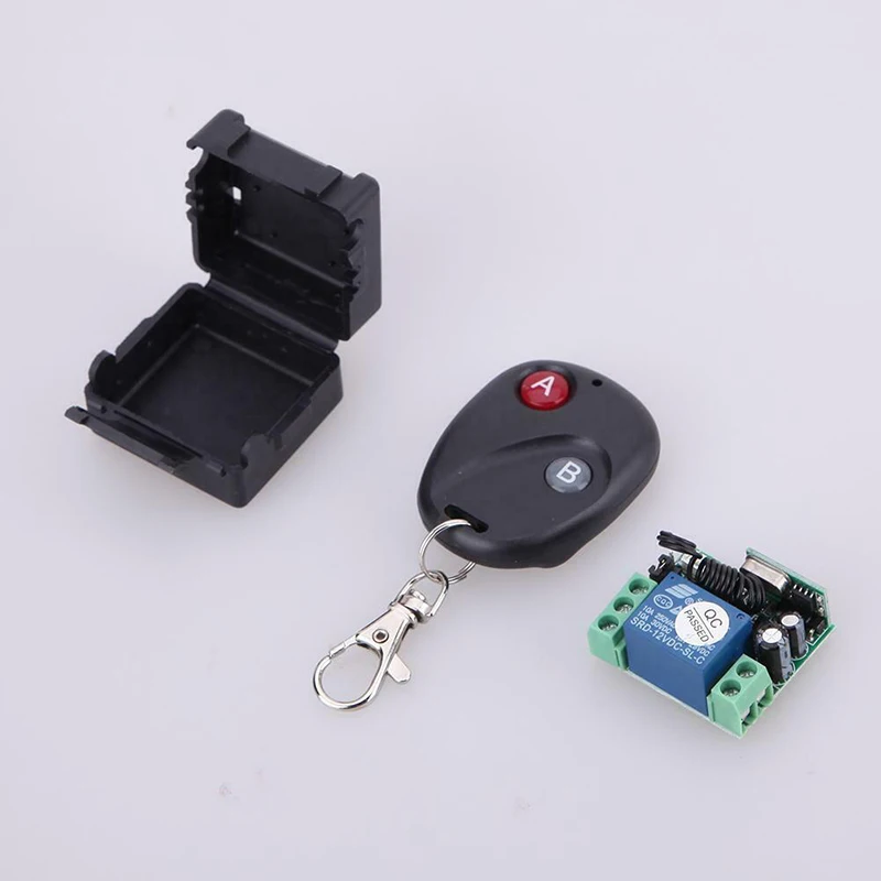 

Wireless Remote Control Switch DC12V 10A 433MHz Transmitter With Receiver Houses Electric Cars Motorcycle Safety