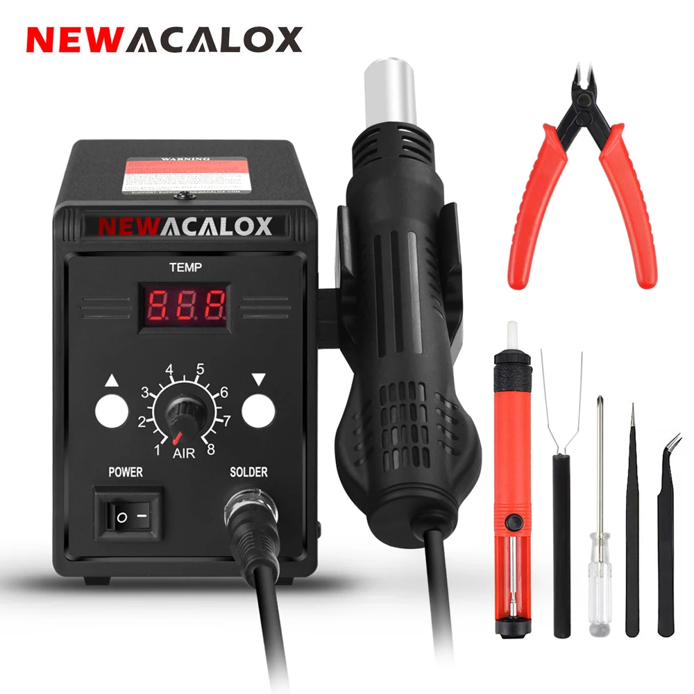 Newacalox Soldering Station 858d 110v/220v 700w Hot Air Gun Digital Smd