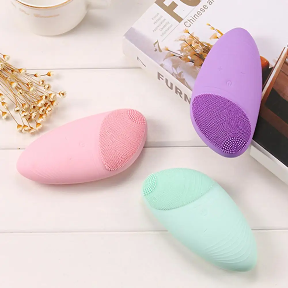 

High quality Wireless charging face brush silicone waterproof face brush cleansing facial brush