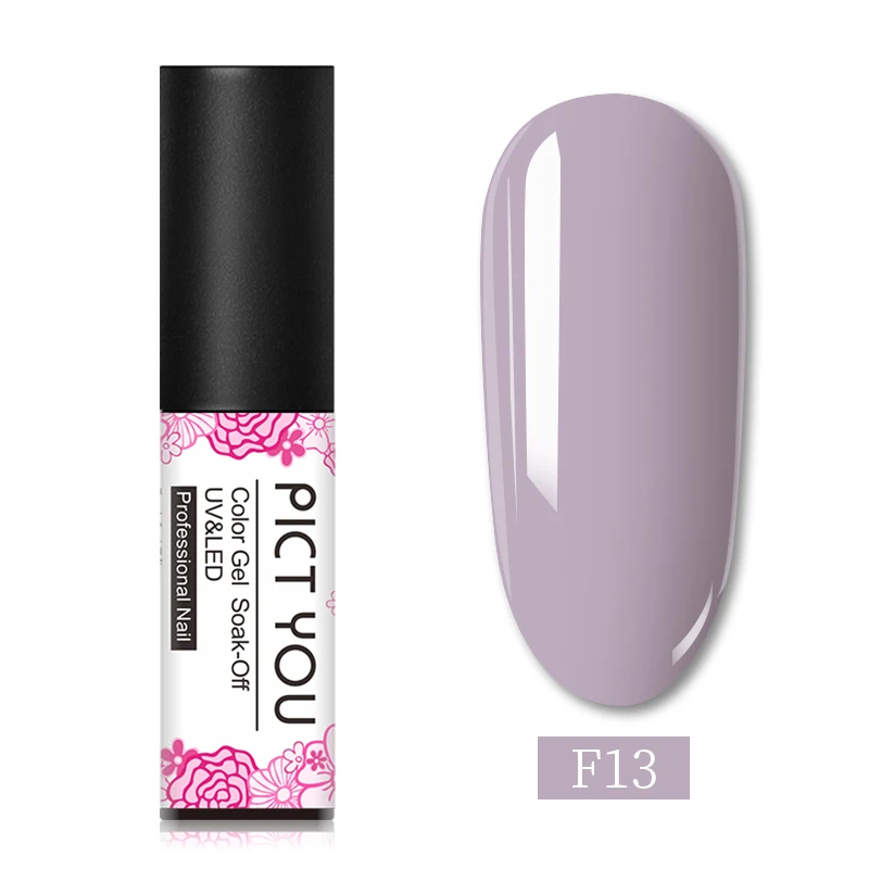 PICT YOU 5 мл Гель-лак для ногтей Полупостоянный гель uv Vernis светодиодный Гель-лак для маникюра впитывающийся Гибридный Гель-лак для ногтей - Цвет: F13