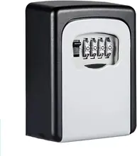 

Key Storage Lock Box Exterior Outdoor Weatherproof Hide Wall Mounted 4-Digit Combination Lock Box Key Safe Box