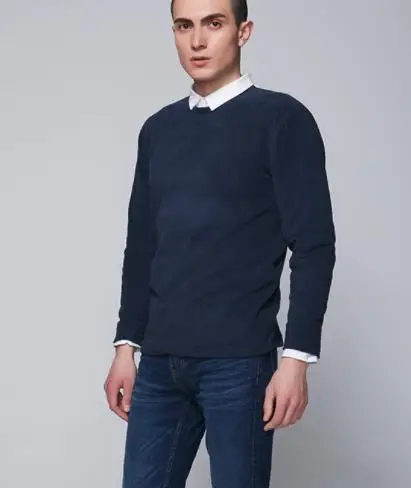 Xiaomi хлопковая Новинка, простая осенняя и зимняя модная флисовая мужская повседневная флисовая рубашка, теплая одежда - Цвет: blue M