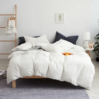 

washed cotton Japanese style bedding set duvet cover bed sheets pillowcase bed linen nordic bed sets queen king single size