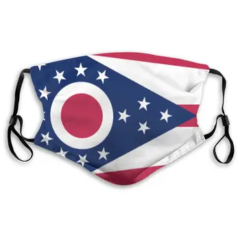 

Ohio Flag Masks With filter Washable & Reusable Anti Dust Breathable Mask With Adjustable Ear Loops for Men & Women