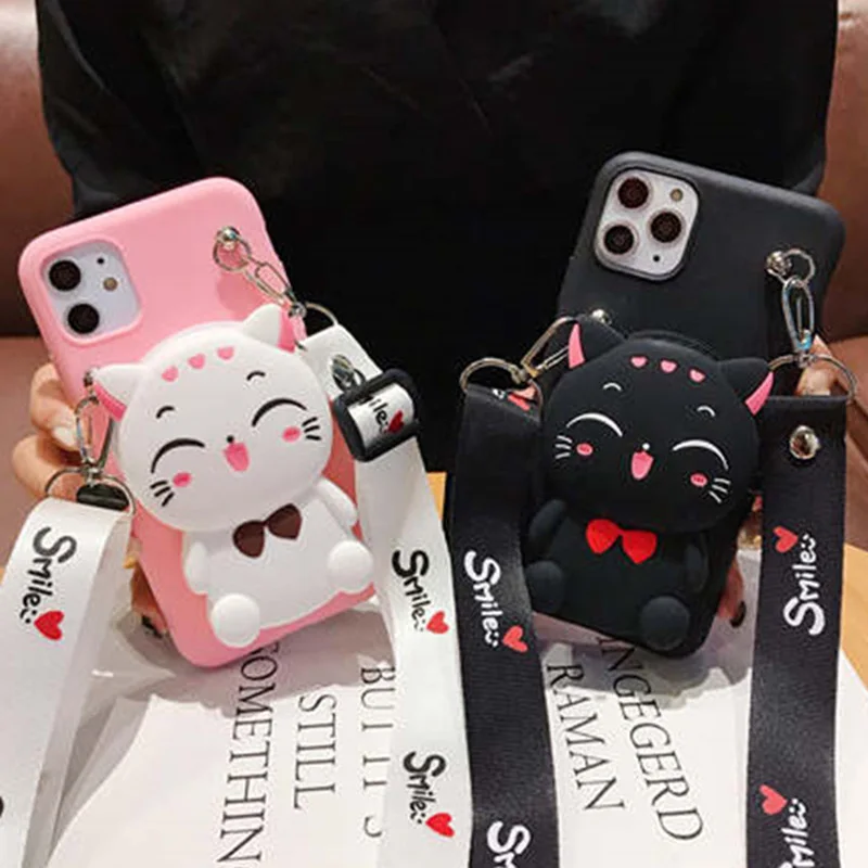 3D чехол-кошелек с мультяшным котом для Motorola Moto E6 E5 E4 C Plus Z3 Z4 Play One Action Vision Marco Fusion