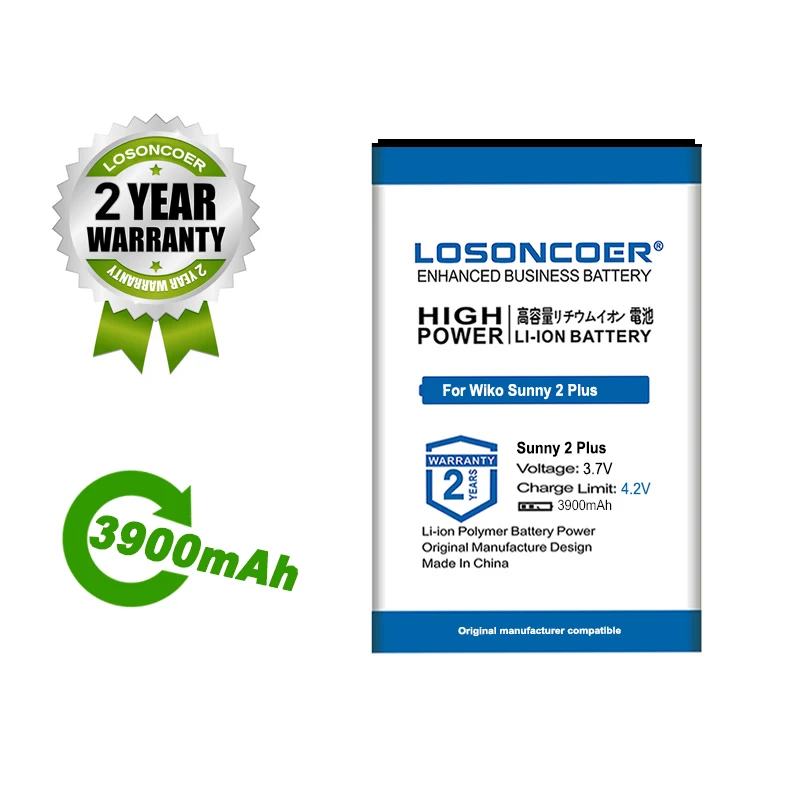 LOSONCOER Battery 3900mah For Wiko Sunny2 Plus Sunny 2 | Мобильные телефоны и аксессуары