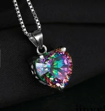  2021 Wholesale Mini Heart Necklaces Pendant Crystals Colorful Crystal Heart Pendant Necklace Birthday Party Gift 