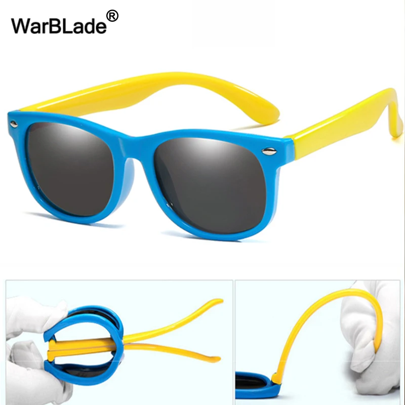 WarBlade Fashion Polarized Kids Sunglasses Silicone Flexible Boys Girls Children Sun Glasses Baby Shades Eyewear UV400 Oculos polarized sunglasses,kids sunglasses,color matching sunglasses