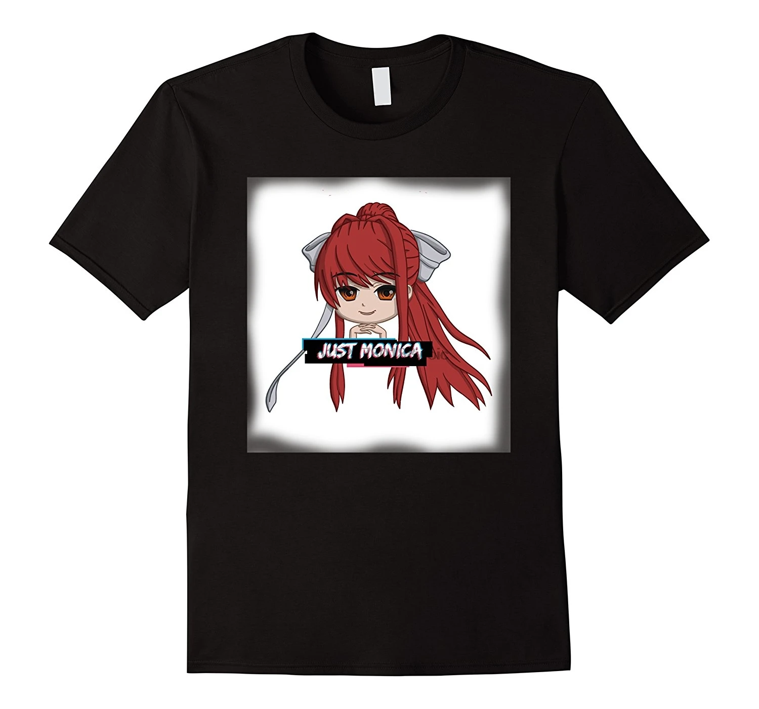 

Just Monika Or Monica Meme Doki Doki Tshirt Literature Club Quality T Shirts Men Printing Short Sleeve O Neck T Shirt