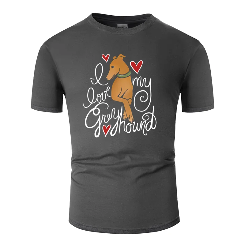 Дизайнерские комичные футболки с надписью «i love my greyhound» для мужчин; одежда для отдыха; Веселая футболка в стиле Харадзюку; Хип-хоп