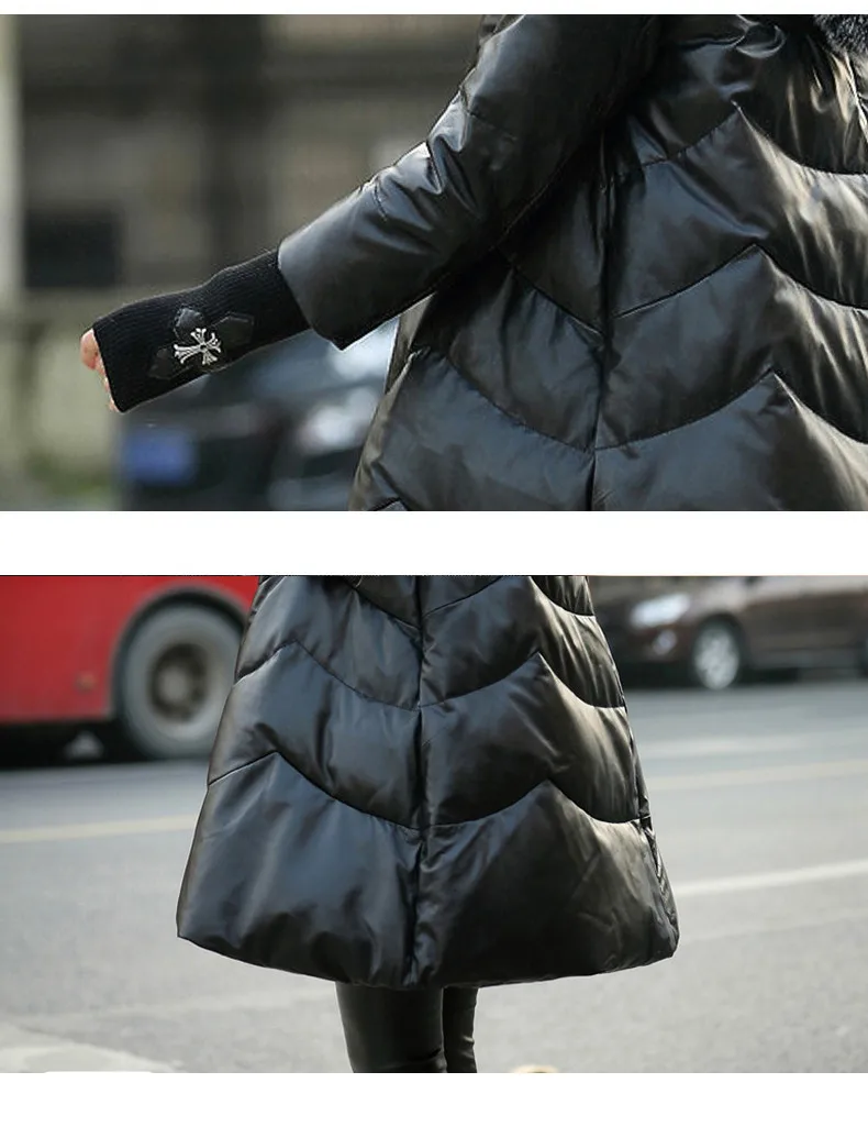 Genuine Leather Jacket Female Elegant New Snow Wear Hooded Fox Fur Collar Sheepskin Duck Down Winter Coat Women Tops YP006