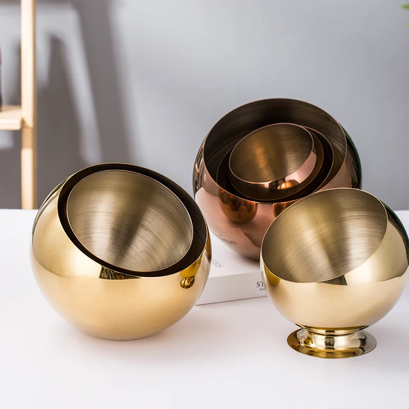 Gold golden Stainless steel storage bowl KTV tray Bowls Salt Container Storage Bottle Storage Jar Seasoning Candy Soy Sauce dish