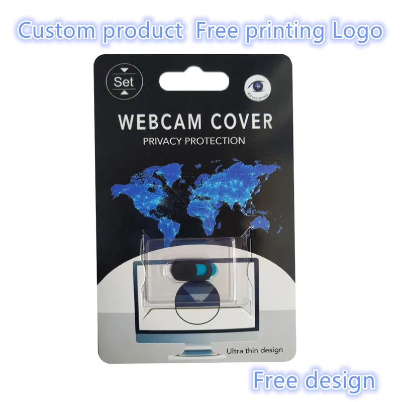 

100-1000pcs custom products Free print logo Universal WebCam Cover Ultra Thin Shutter Slider Camera Lens Cover with packing