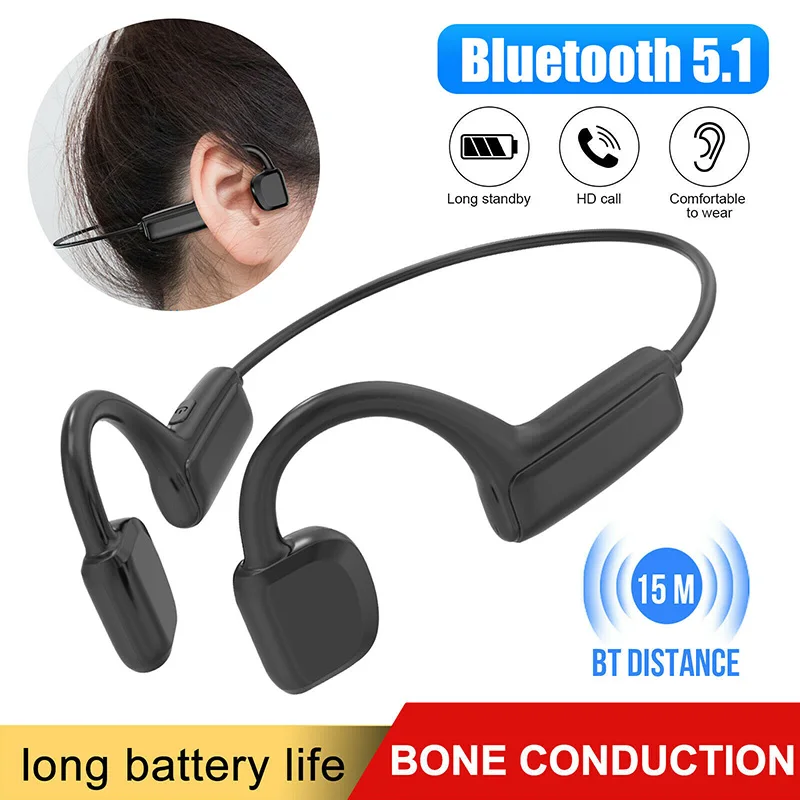 

Новинка 2020, наушники с костной проводимостью, Bluetooth 5,1, беспроводная гарнитура с открытым ухом, HD-вызов для бега и бега