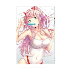 Super Sexy Anime Hot Zero Two Pink Hair Anime Cute Cartoon Stickers for Car Anime on Car Vinyl Decal Cover Scratches Waterproof