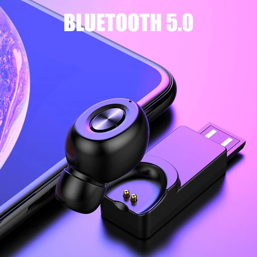 

New Mini Bluetooth Headset USB Magnetic Charging In-ear Earphone Sports Business Bluetooth Single Ear Headset Phone Accessories
