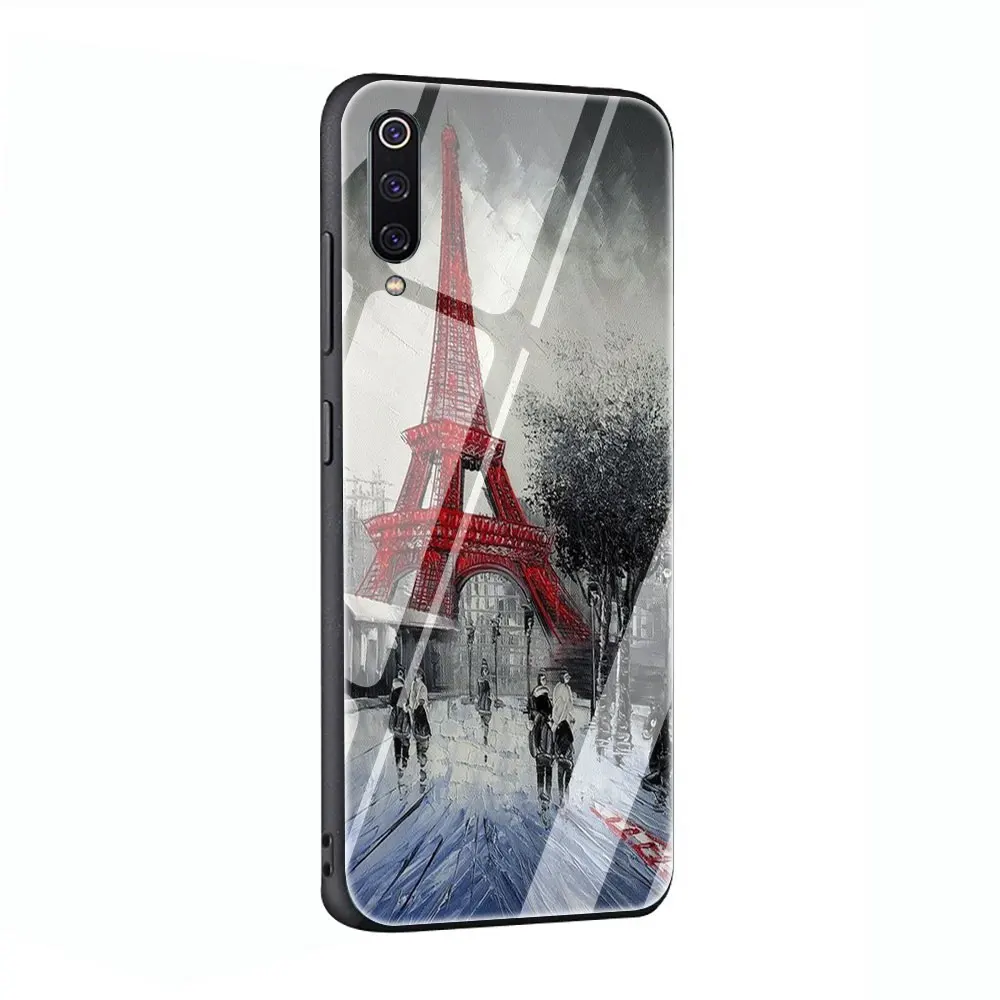 Черный, белый, Париж, Эйфелева башня, закаленное стекло, чехол для Xiaomi 8 Lite A1 A2 9 Redmi Note 5 6 7 Pro 6A 4X F1 - Цвет: G8