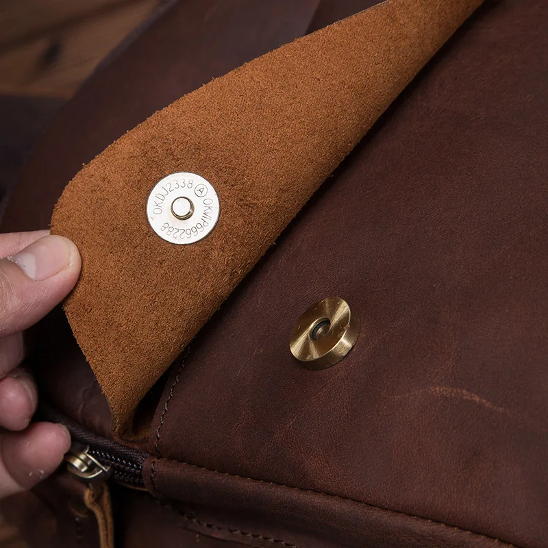Mochila Hombre непромокаемый рюкзак Antirobo в винтажном стиле Cuero Lujo Marron Crazy Horse из натуральной кожи, рюкзак для путешествий, мужская кожаная сумка для ноутбука