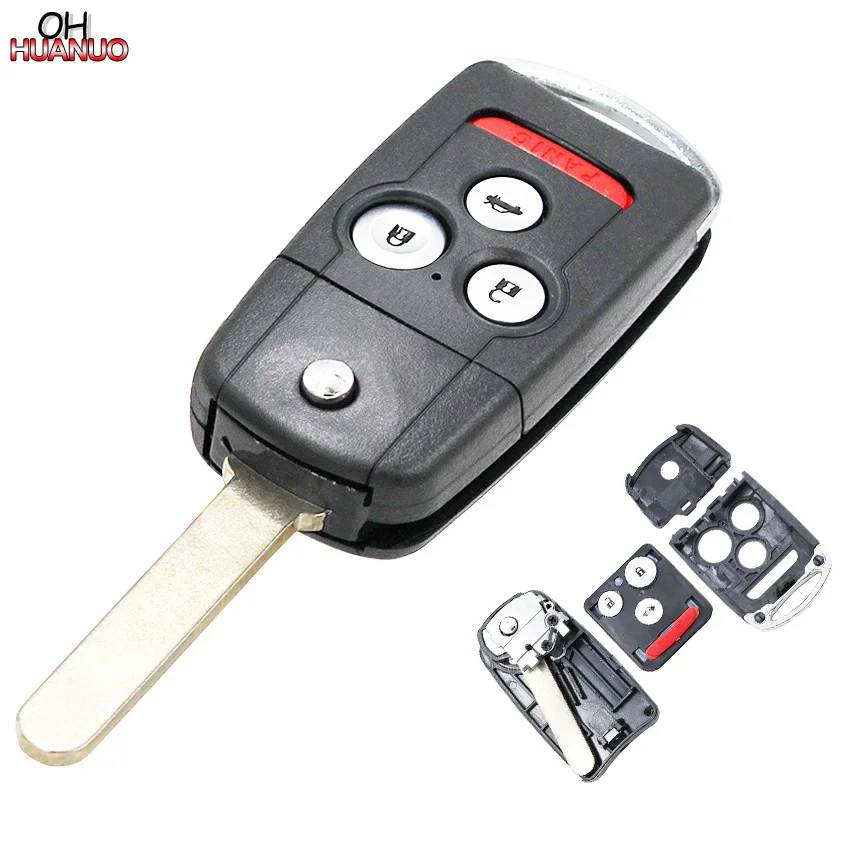 3+1/4 Buttons Remote Key Shell Case Fob for Acura TL TSX MDX RDX ZDX For Honda Accord