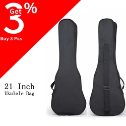 Ukulele Bags 21 Inch Ukulele Bag Black Portable Soft Case Monolayer Bag Single Shoulder Backpack Padded