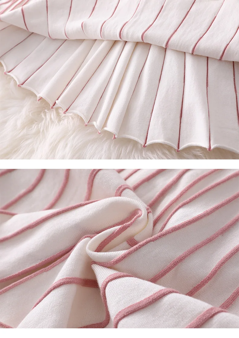 Женские Элегантные Дизайнерские комплекты для фитнеса, свитер, плиссированная юбка трапециевидной формы, тонкие милые розовые комплекты из двух предметов, качественная трикотажная одежда