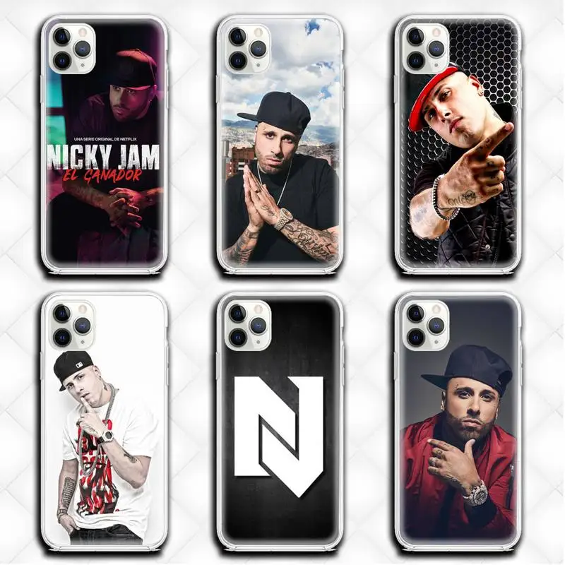 Прозрачный чехол для телефона Nicky Jam Для iphone 12 11 Pro max mini XS 8 7 6 6S Plus X 5S SE 2020 XR |