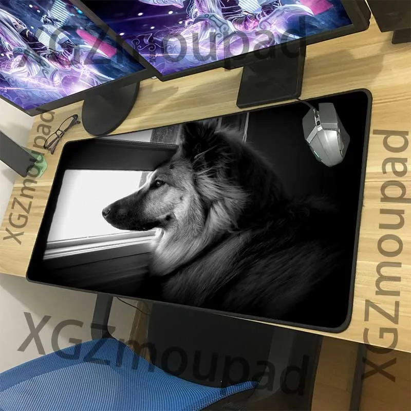XGZ животное для верных животных собака на заказ большой коврик для мыши Черный точность блокировки края компьютерный стол коврик резиновый нескользящий для Csgo Dota Gamer