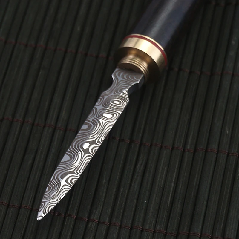 Tea Cutter Tea Needle Set Stainless Steel Chinese Puer Tea Needle Cutter Damascus Pattern Tea Knife Prying Tool