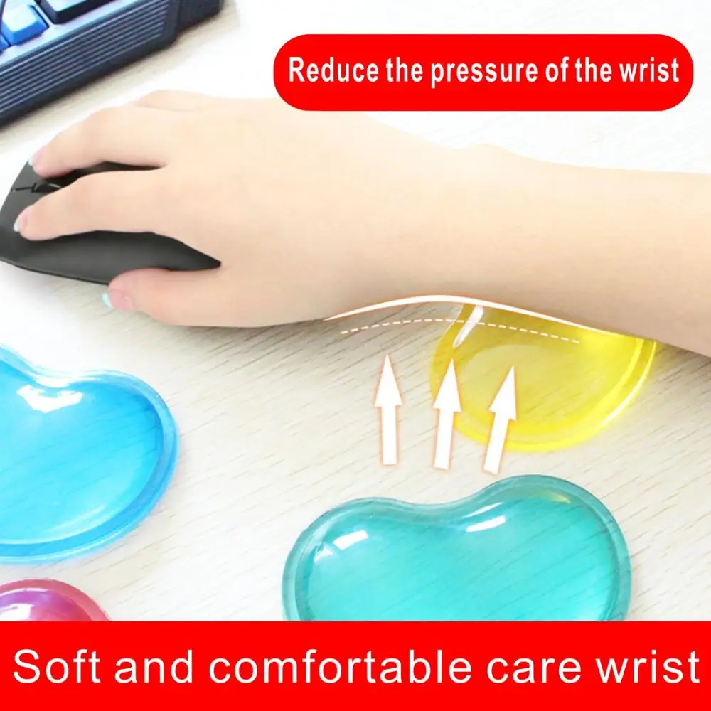 

Fashion Heart Silicon Mouse Pad Clear Wristband Pad For Desktop Computer Mousepad Keyboard Support Cushion Wrist Cushion Rests