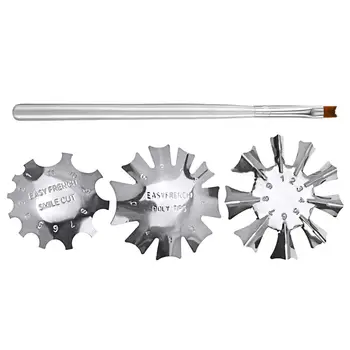 

1 Set Metal Nail French Cutter Tools Nail Tips Edge Trimmer Clipper Easy Line Template Styling Nail Accessories Tool