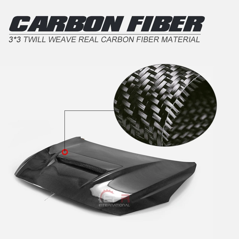 

For Mazda 3 Axela BM 14-17 MPS Style Carbon Fiber Hood Glossy Finish Bonnet Cover With Scoop Tuning Air Vent Drift Duct Trim