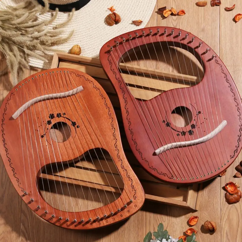 

Solid Wood Veneer Lyre 16 String Harp 16Tone Portable Lyre Special Musical Gifts For Kids Good Educational Toys