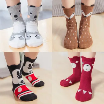 

1 - 3 Years 1 Pairs Fashion Creative Baby Socks Cartoon Animal Boy Girl Pure Cotton Children's Short Sock Hosiery