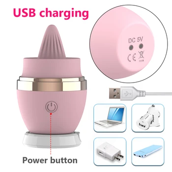 Soft Tongue Licking Vibrator G spot Clitoral Stimulator Mini Clit Sex Toys for Women Rechargeable Nipple Female Masturbator 5