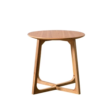 

Simple modern solid wood round table living room home chess table small family table oak tea table balcony small tea table