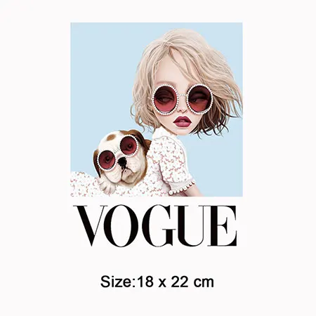 Мода vogue железные нашивки для одежды классный журнал для девочек теплопередача для футболки худи diy Декор ropa новая наклейка в полоску - Цвет: NO.2