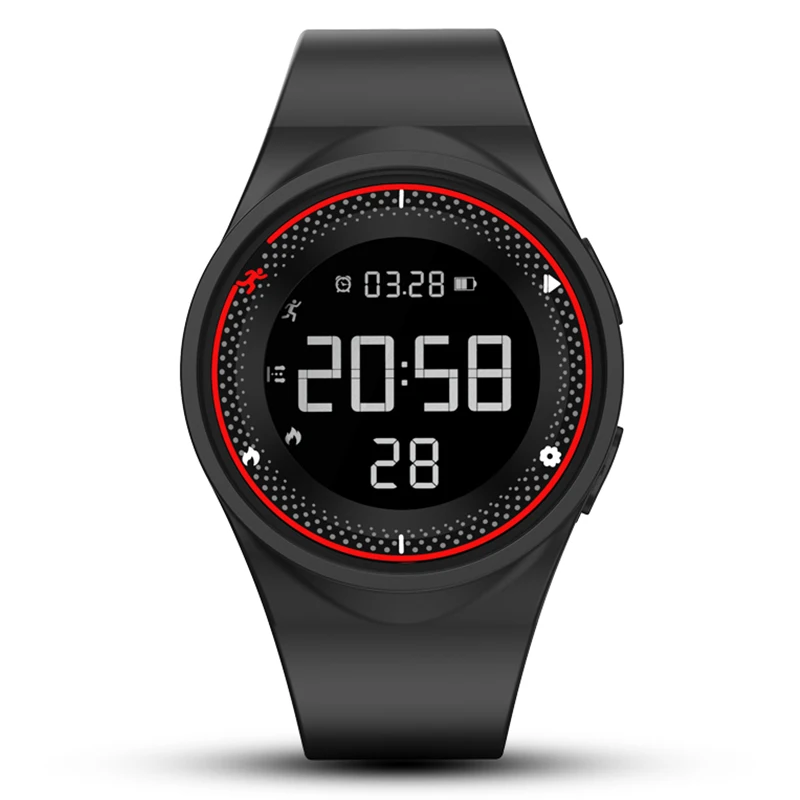 BlackRed Женские умные цифровые часы браслет Спорт Фитнес шагомер калории часы с будильником девушка водонепроницаемый смарт дамы наручные часы - Цвет: BlackRed