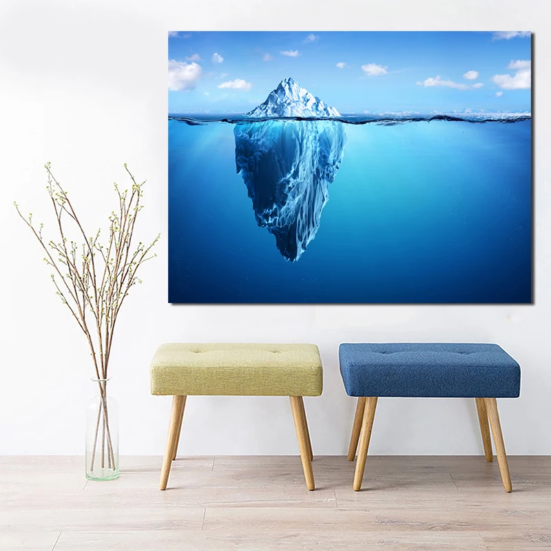 

Iceberg Sea Nature Landscape Nordic Art Canvas Poster Painting Oil Wall Picture Print Sofa Home Living Room Decoration Artwork