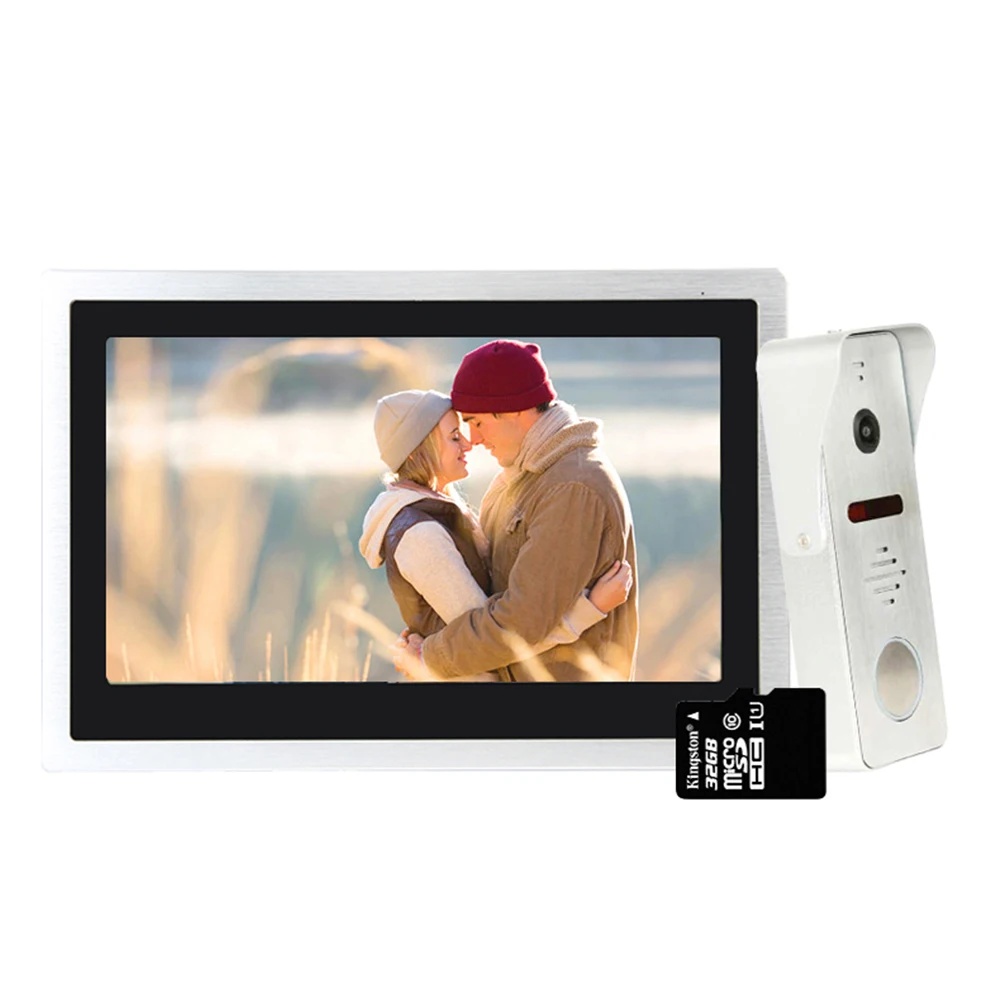 SET 2 With 32G CARD YSECU 10 ''AHD 960P WiFi видео домофон беспроводной видеодомофон для сенсорного экрана 4 смартфона управление в реальном времени широкоугольный - Цвет: SET 2 With 32G CARD