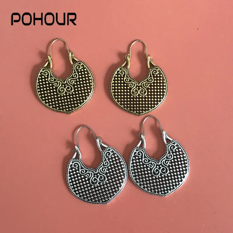 POHOUR серьги в форме корзины цветов сердца серьги-кольца Висячие для женщин