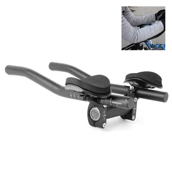 

MTB Road Bike Rest Handlebar Trial Triathlon Racing TT Aero Bar Rest Handlebar Aerobar Aluminum Alloy 22mm/0.9in Black Aerobar