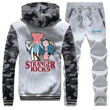 *#Best Price Stranger Things rick and morty Funny Print Jacket+Pant 2pcs Sets Mens Hip Hop Thick Hoodie Men Winter Fleece Warm Sweatshirt *#Best Price Stranger Things rick and morty Funny Print Jacket+Pant 2pcs Sets Mens Hip Hop Thick Hoodie Men Winter Fleece Warm Sweatshirt