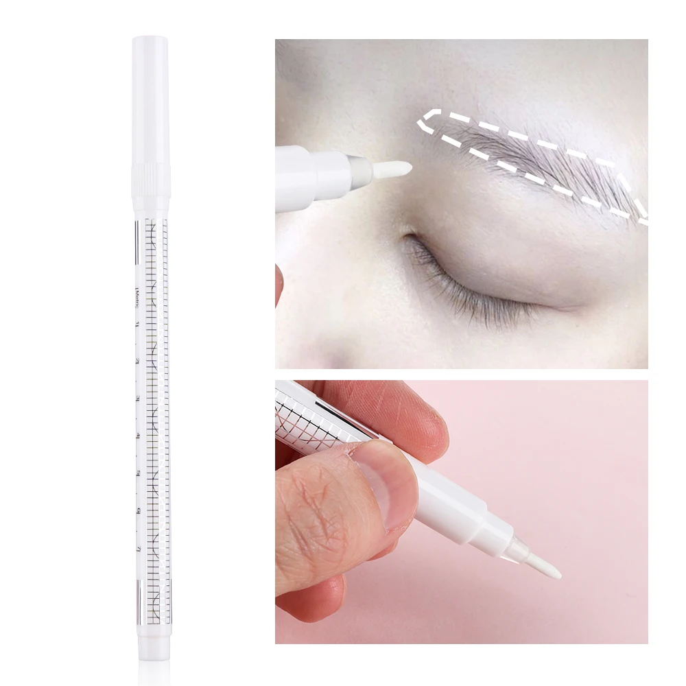 Juego de marcador de piel para tatuaje de cejas, accesorios de Microblading, rotulador de tatuaje, herramienta de maquillaje permanente, color blanco