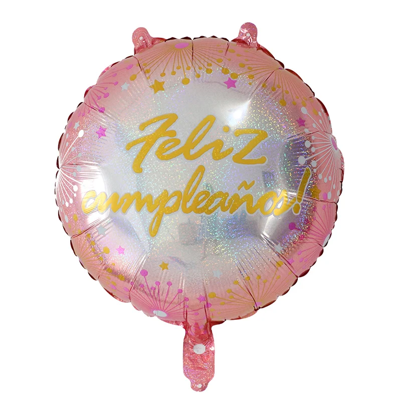 10 шт. 18 ''круглый лазер Feliz Cumpleanos Испанский С Днем Рождения майларовая фольга гелиевые шары Feliz Dia дневной шар Святого Валентина