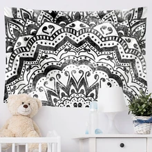 Tapis mural Mandala Trippy suspendu, décoration esthétique pour chambre à coucher, couverture de plage, style bohème/Kawaii 