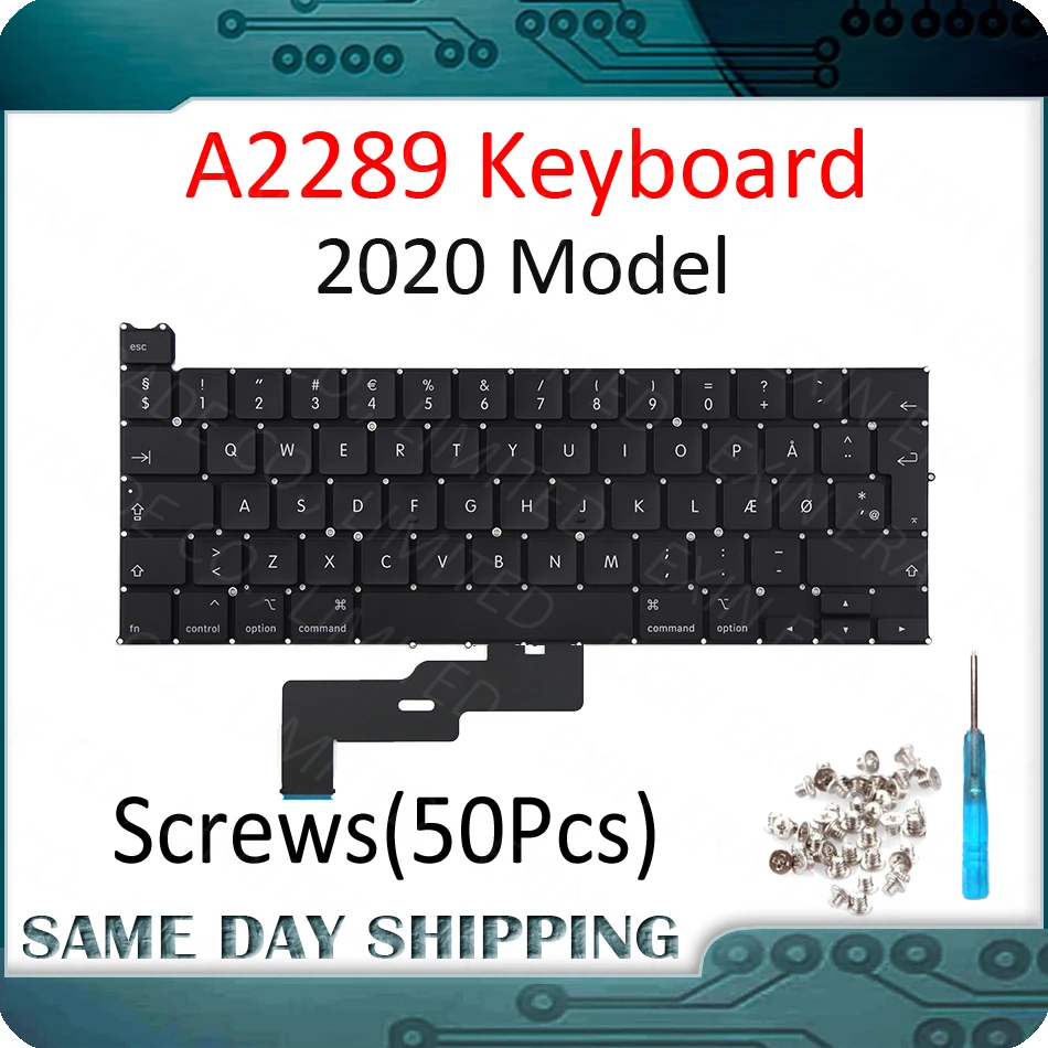 

Laptop A2289 Keyboard UK US English FR French DE German SP Spanish Italian Danish for MacBook Pro Retina 13" EMC3456 2020 Year