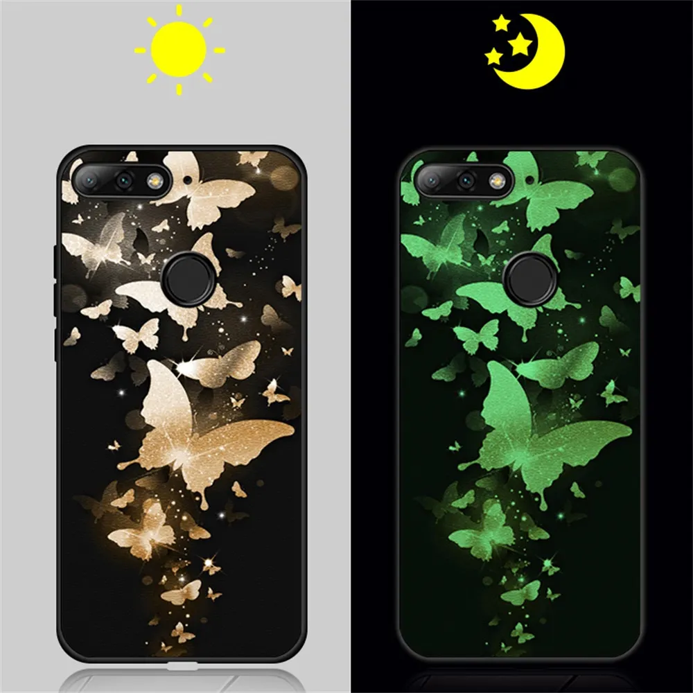 17 Чехол для телефона со светящимися вставками для huawei Y5 Y6 Y7 Prime Y7 Pro, чехол, кожаный чехол для huawei Honor 7A Pro Y5 Honor 8 S, светящийся чехол - Цвет: 17