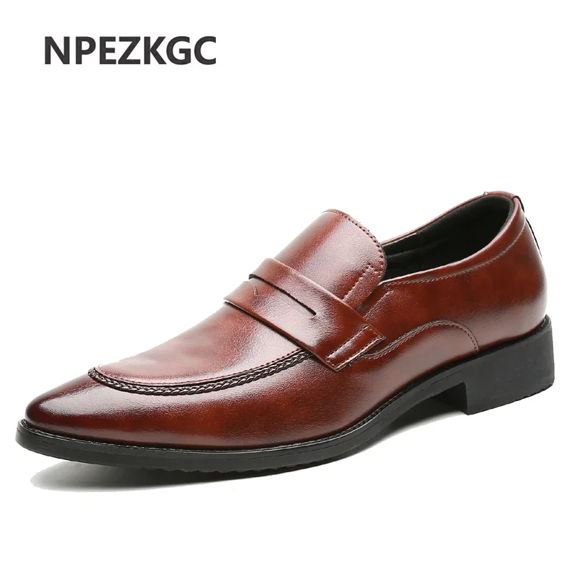 

Classic Business Men's Dress Shoes Fashion Elegant Formal Wedding Shoes Men Slip On Office Oxford Shoes For Men 2020